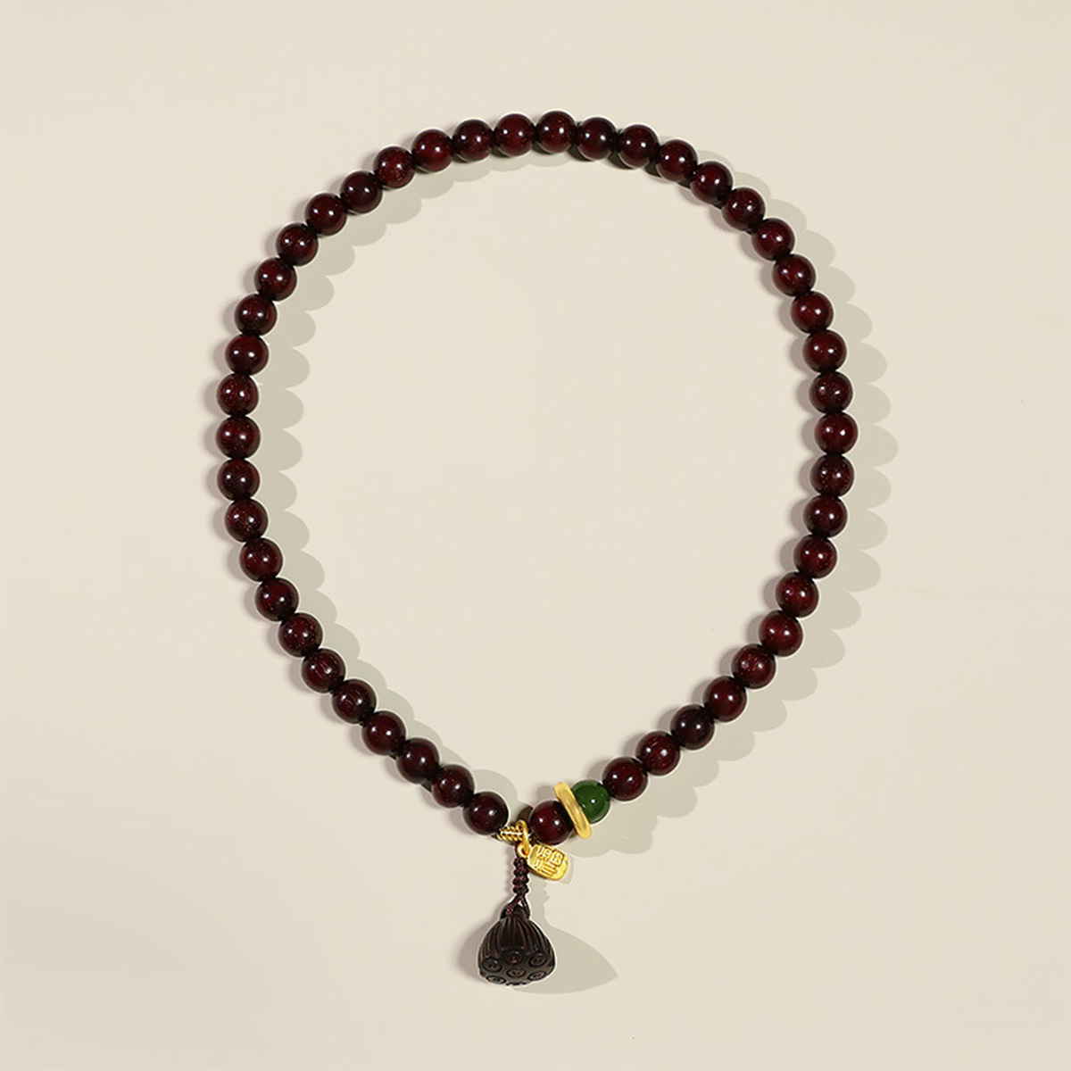 Wood Life - Small Leaf Purple Sandalwood Double Loop Bracelet